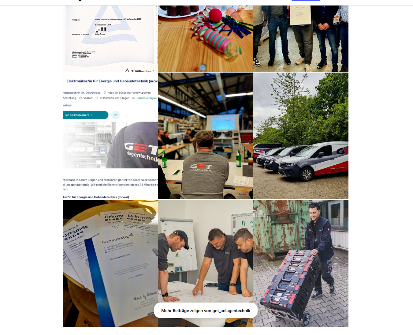 Weitere bestehende GET-Instagram-Beiträge aus dem bereitgestellten Screenshot
